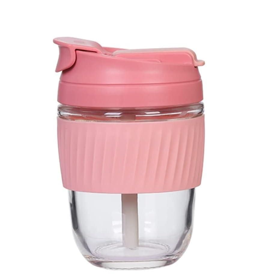 Glass Tumbler with Airtight Lid and Straw